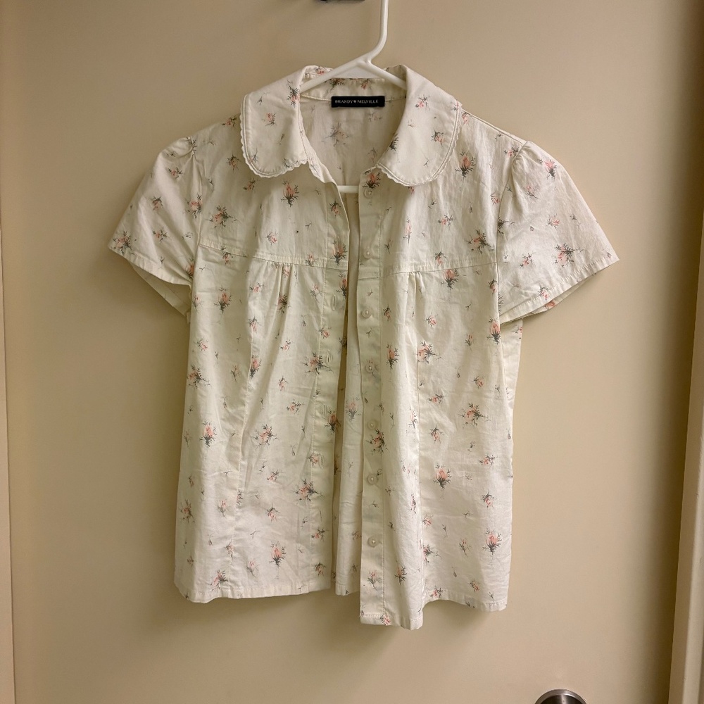 Brandy Melville Flower short sleeve shirt.